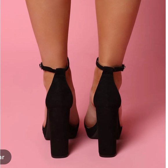 Size 7 WIDE - Fashion Nova - Your Biggest Fan Heels - Black - Picture 8 of 9